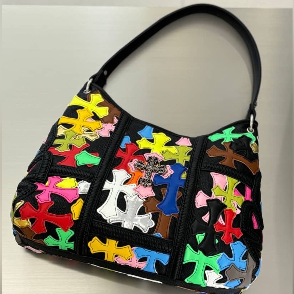Multi color cross Stitch Purse